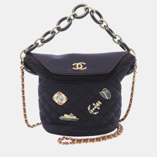 Chanel Navy Wool, Leather Paris Hamburg Shoulder Bag - Chanel - Modalova