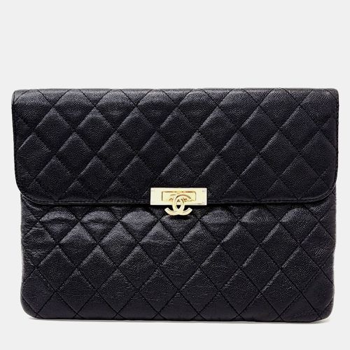 Chanel Black Leather Flap New Medium Clutch - Chanel - Modalova