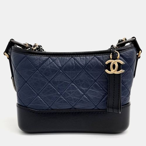 Chanel Navy Blue Leather Gabrielle Hobo Small Bag - Chanel - Modalova