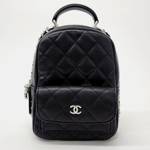 Chanel Black Leather Top Handle Mini Backpack - Chanel - Modalova