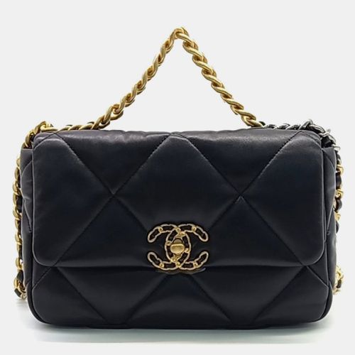 Chanel Black Leather 19 Flap Small Bag - Chanel - Modalova