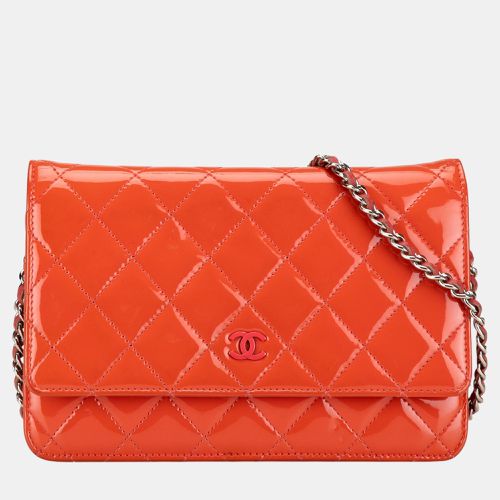 Quilted Patent Wallet On Chain - Chanel - Modalova