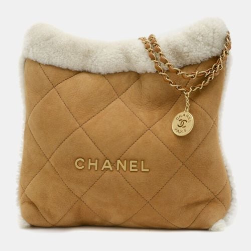 Mouton Suede Brown Chain Shoulder Bag - Chanel - Modalova