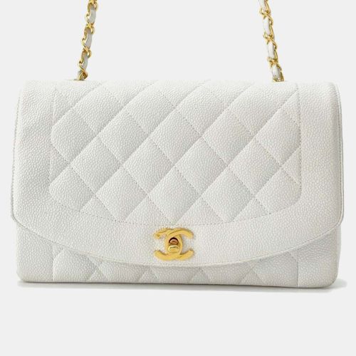 Chanel White Leather Diana Chain Shoulder Bag - Chanel - Modalova