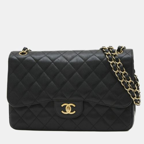 Chanel Black Caviar Leather Double Chain Shoulder Bag - Chanel - Modalova