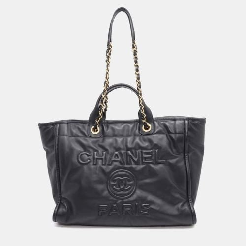 Chanel Black Lambskin Leather Deauville Tote Bag - Chanel - Modalova