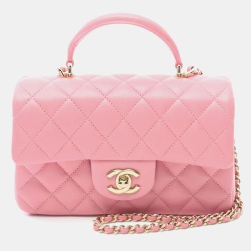 Chanel Pink Lambskin Leather Flap Shoulder Bag - Chanel - Modalova