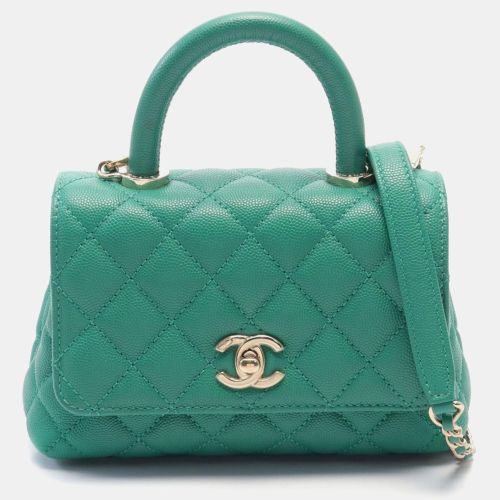 Chanel Green Calfskin Leather Coco Handle XXS Handbag - Chanel - Modalova