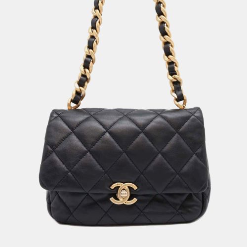 Chanel Black Lambskin Leather Chain Shoulder Bag - Chanel - Modalova