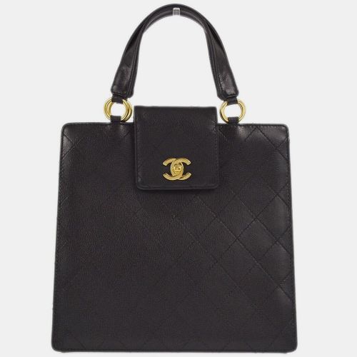 Chanel Black Calfskin CC Quilted Tote Bag - Chanel - Modalova