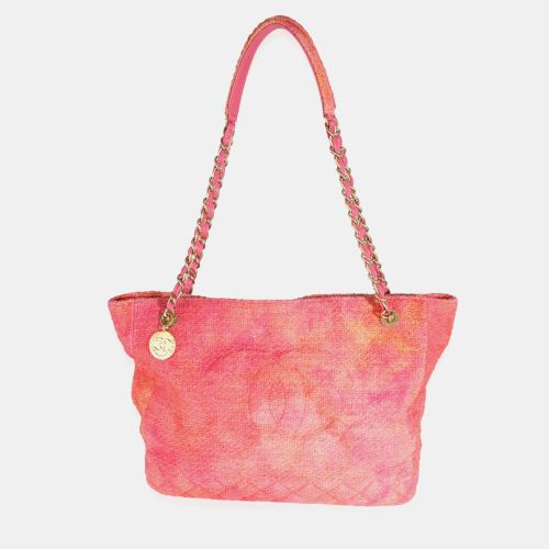 Chanel 20A Pink Orange Cotton Tweed CC Large Shopping Bag - Chanel - Modalova