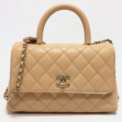 Chanel Beige Caviar Leather Coco Handle XS Shoulder Bag - Chanel - Modalova