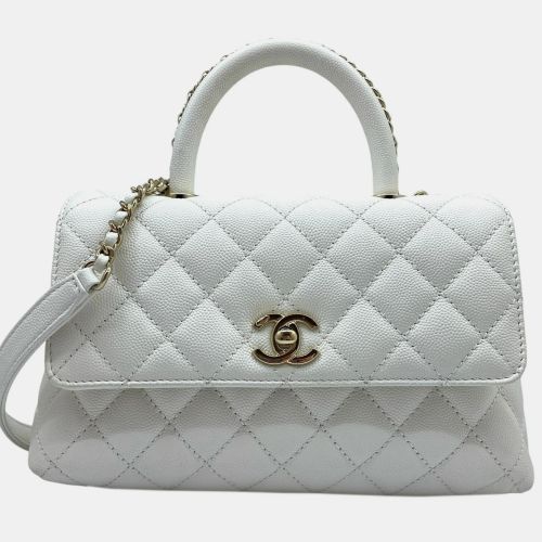 Chanel White Caviar Leather XS Coco Handle Bag - Chanel - Modalova