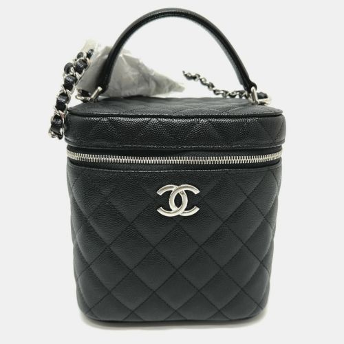 Chanel Black Caviar Leather Quilted Chain Bag - Chanel - Modalova