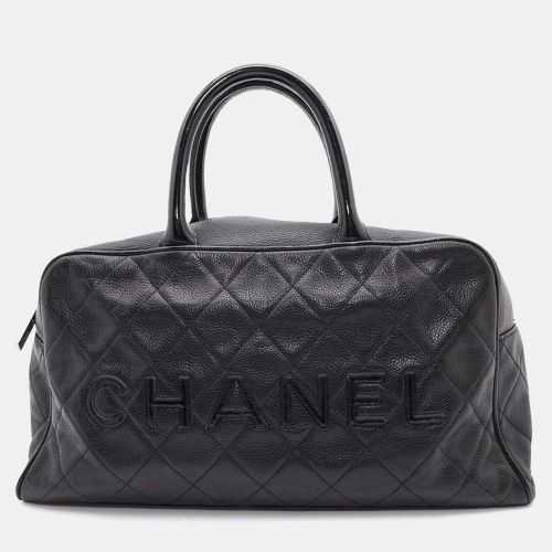 Chanel Black Caviar Leather Matelasse Bowling Bag - Chanel - Modalova