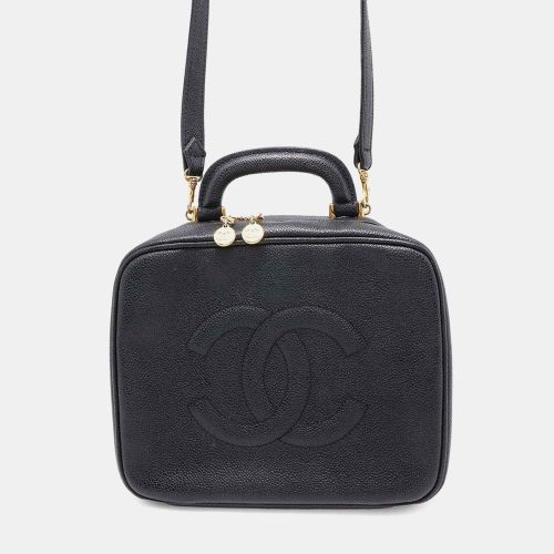 Chanel Cc Logo Vanity Bag Black Caviar Leather - Chanel - Modalova