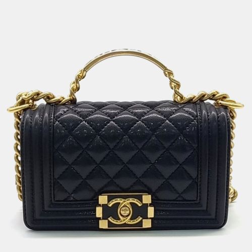 Leather Top Handle Boy Small Bag - Chanel - Modalova