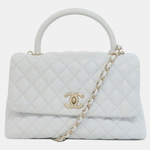 Chanel Gray Caviar Leather Coco Handle Handbag - Chanel - Modalova