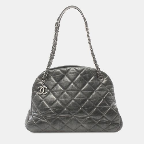 Chanel Grey Large Aged Calfskin Just Mademoiselle Bowling Bag - Chanel - Modalova