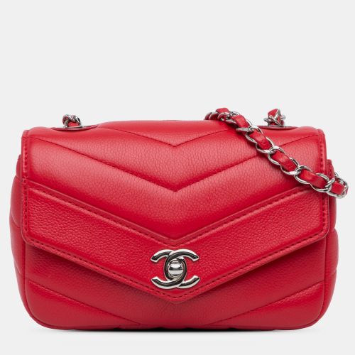 Chanel Red Mini Caviar Chevron Data Center Envelope Flap Bag - Chanel - Modalova