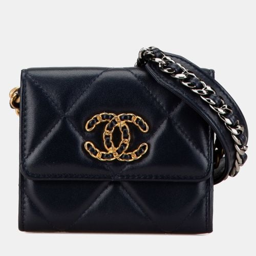 Lambskin 19 Flap Coin Purse With Chain - Chanel - Modalova