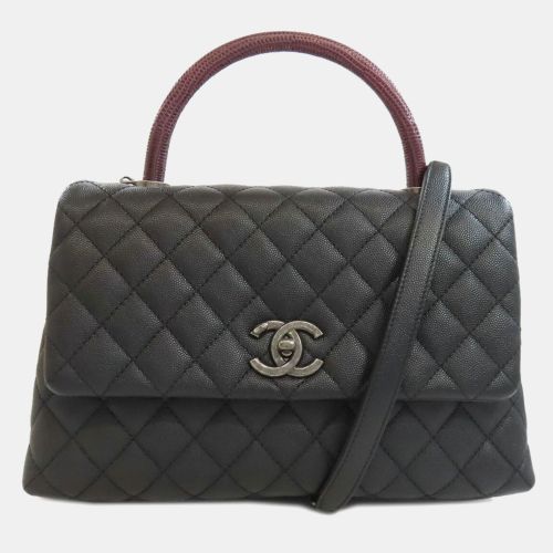 Lizard Trimmed Leather Coco Top Handle Bag - Chanel - Modalova