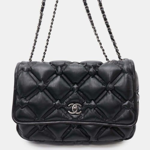 Lambskin Bubble Leather Chain Shoulder Bag - Chanel - Modalova