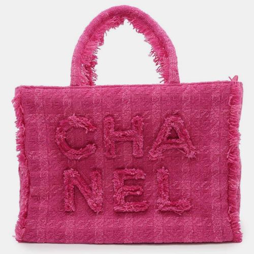 Tweed Large Logo Zip Shopping Tote Bag - Chanel - Modalova