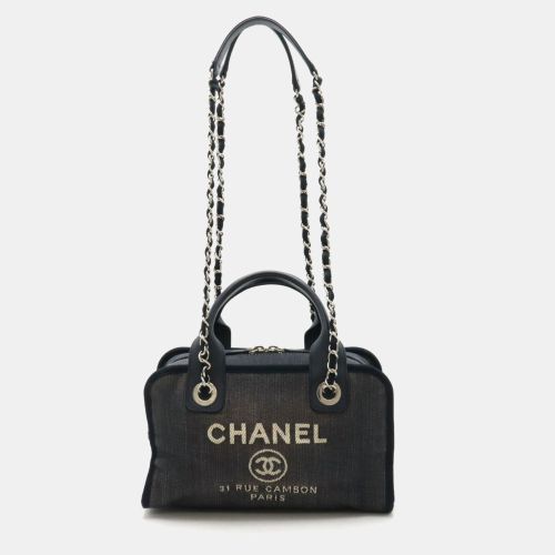 Deauville Line Chain Denim Navy Bowling Bag - Chanel - Modalova