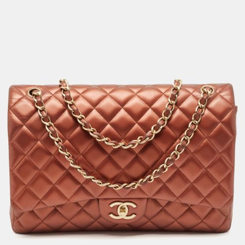 Copper Quilted Leather Maxi Classic Double Flap Bag - Chanel - Modalova