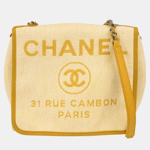 Chanel Yellow Straw Deauville Shoulder Bag - Chanel - Modalova