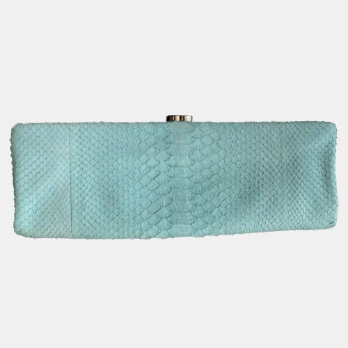 Mint Python Leather Clutch Bag - Chanel - Modalova