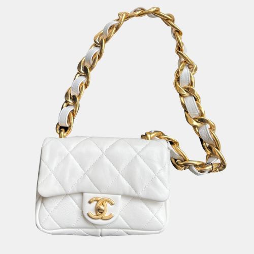 Chanel White Chunky Chain Small Flap Shoulder Bag - Chanel - Modalova