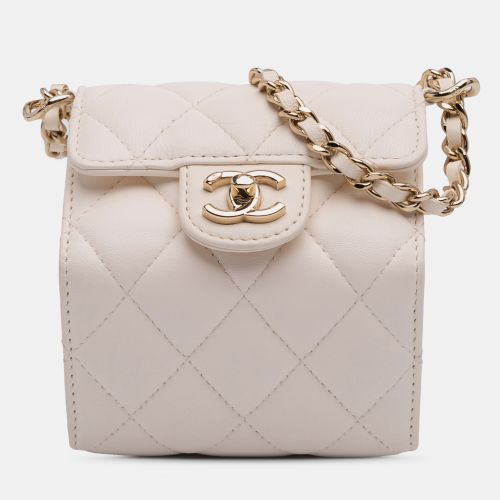 Quilted Lambskin Foldable Jewelry Box with Chain - Chanel - Modalova