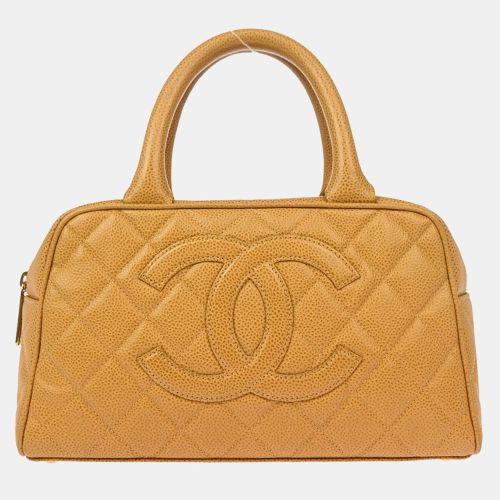 Chanel Beige Leather Bowling Bag - Chanel - Modalova