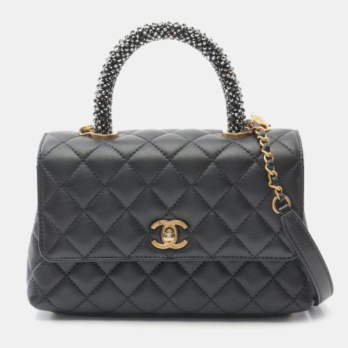 Lambskin Leather Top Handle Flap Bag - Chanel - Modalova