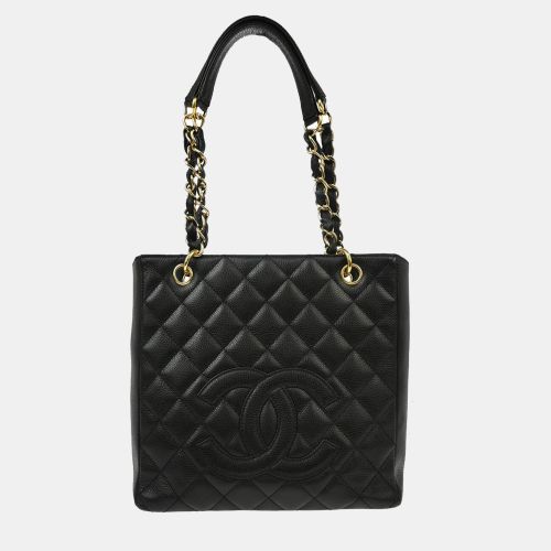 Chanel Black Calfskin Petite Shopping Tote Handbag - Chanel - Modalova