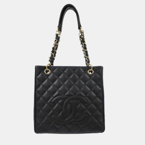 Chanel Black Calfskin Petite Shopping Tote Handbag - Chanel - Modalova