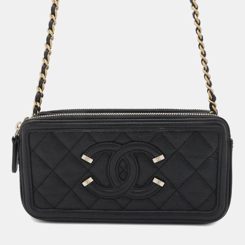 CC Filigree Caviar Skin Wallet On Chain - Chanel - Modalova