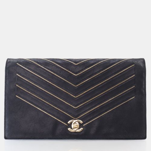 Chanel Chevron Black Suede Shoulder Bag - Chanel - Modalova
