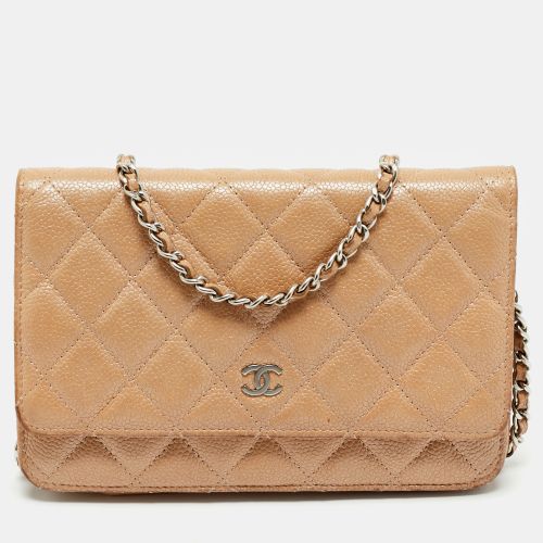 Quilted Caviar Leather CC Wallet On Chain - Chanel - Modalova