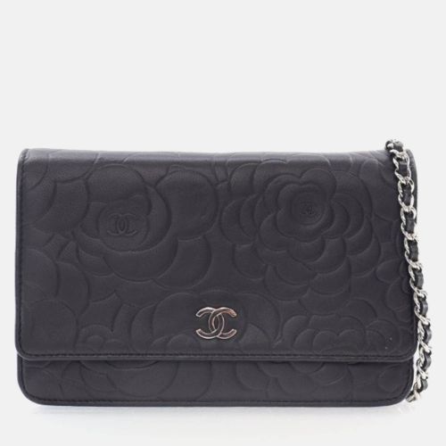 Camellia Lambskin Wallet On Chain - Chanel - Modalova
