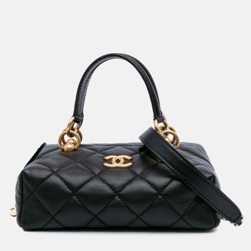 Chanel Box Top Handle Satchel Small Black Quilted Lambskin Metiers D'Art Bag - Chanel - Modalova
