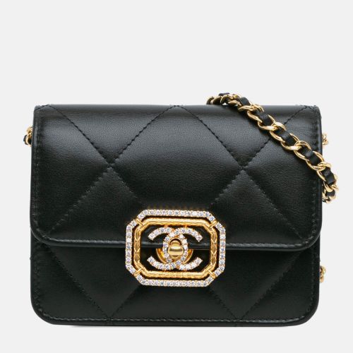 Chanel Card Holder On Chain Quilted Calfskin Strass Bag - Chanel - Modalova