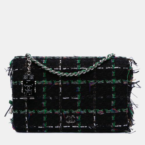 Chanel Black Quilted Boucle Tweed Robot Charm Wallet On Chain - Chanel - Modalova