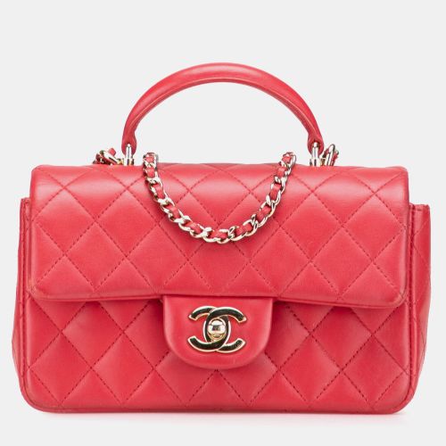 Mini Rectangular Lambskin Top Handle Single Flap - Chanel - Modalova