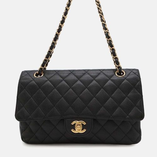 Classic Double Flap Medium Caviar Leather Chain Shoulder Bag - Chanel - Modalova