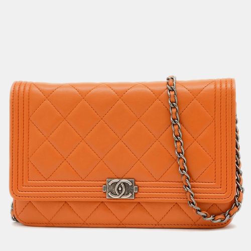 Boy Lambskin Wallet On Chain - Chanel - Modalova