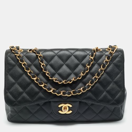 Quilted Caviar Leather Jumbo Classic Single Flap Bag - Chanel - Modalova