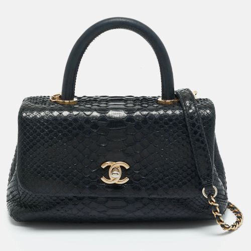 Chanel Black Python Mini Coco Top Handle Bag - Chanel - Modalova